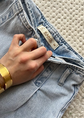 Gri Loose Fit Midi Kot Pantolon - Görsel 3