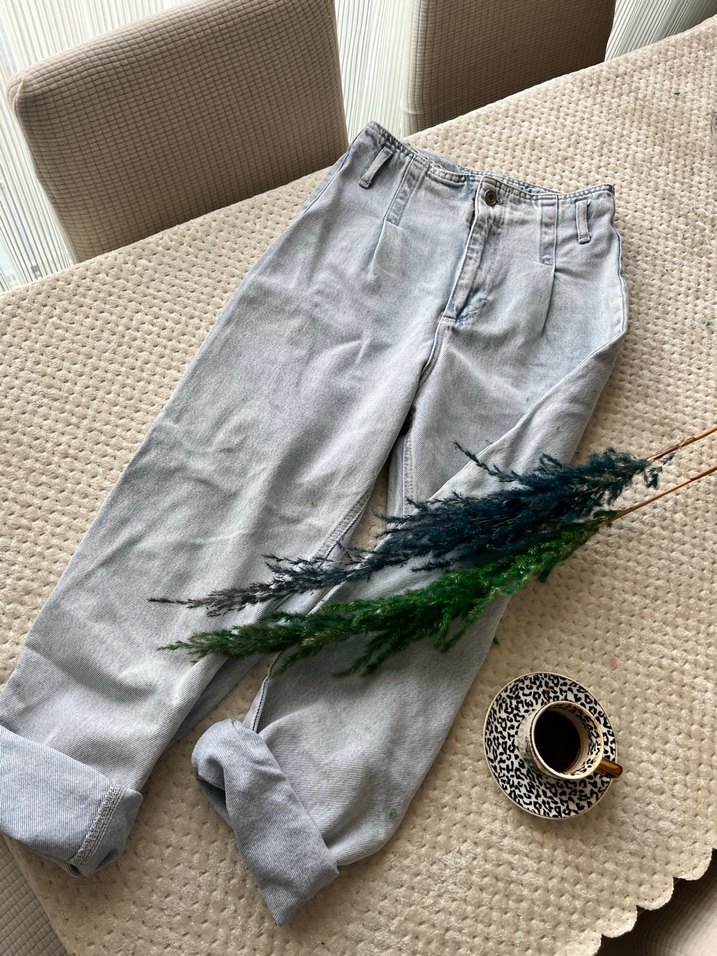 Gri Loose Fit Midi Kot Pantolon - Görsel 2