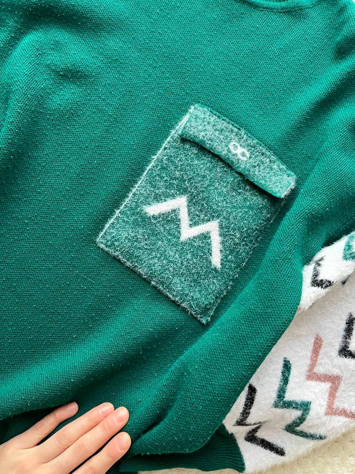 Nakışlı Renkli Kadın Mini Triko Kazak - Görsel 2