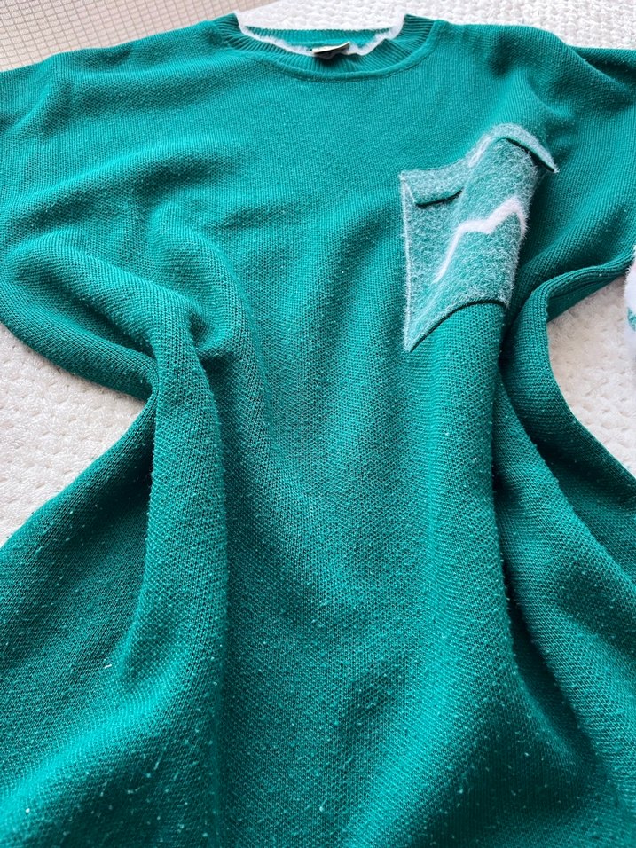 Nakışlı Renkli Kadın Mini Triko Kazak - Görsel 3