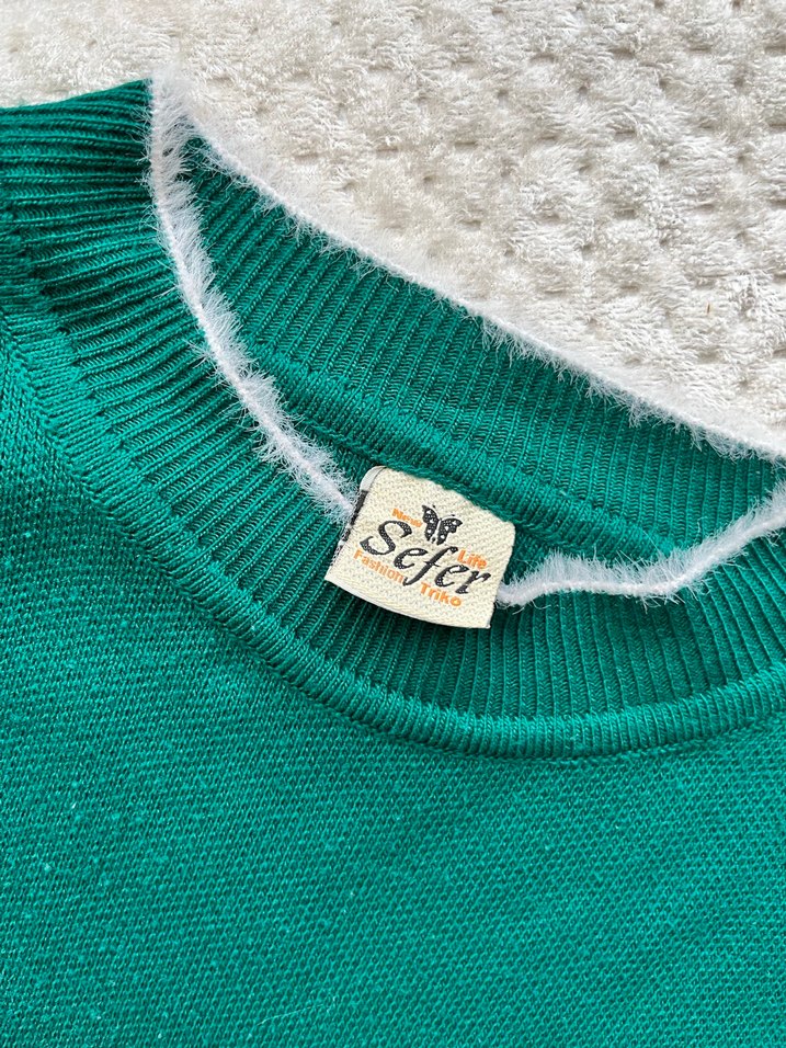 Nakışlı Renkli Kadın Mini Triko Kazak - Görsel 4