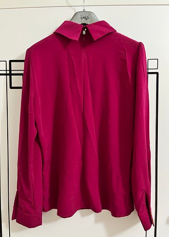 Dantel Detaylı Fuşya Şifon Bluz - Görsel 4