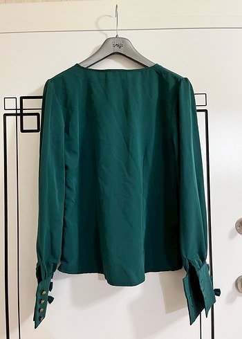 42 Beden Yeşil Şifon Bluz - Görsel 2