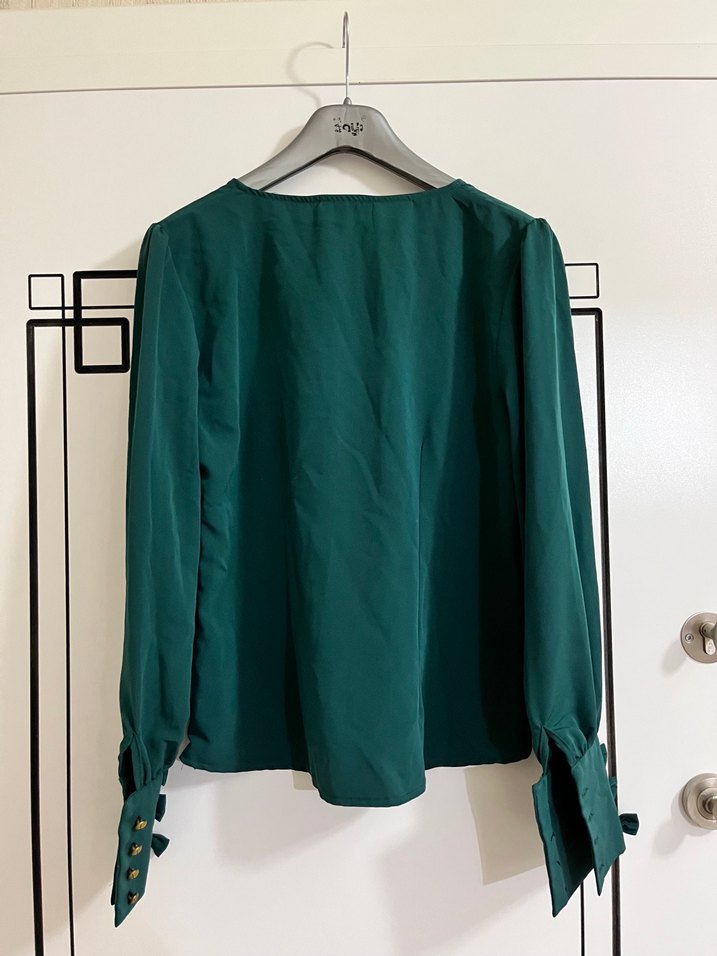 42 Beden Yeşil Şifon Bluz - Görsel 2