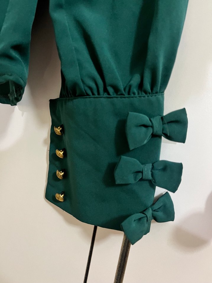 42 Beden Yeşil Şifon Bluz - Görsel 3