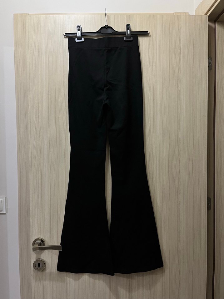 Siyah İspanyol Paça Tayt Pantolon - Görsel 2