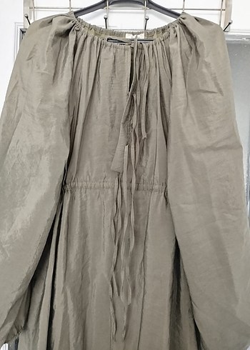 Bağlama Detaylı Haki Elbise - Görsel 8