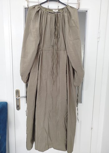 Bağlama Detaylı Haki Elbise - Görsel 6