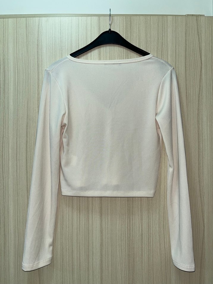 Busem L Beden Krem Crop Üst - Görsel 3