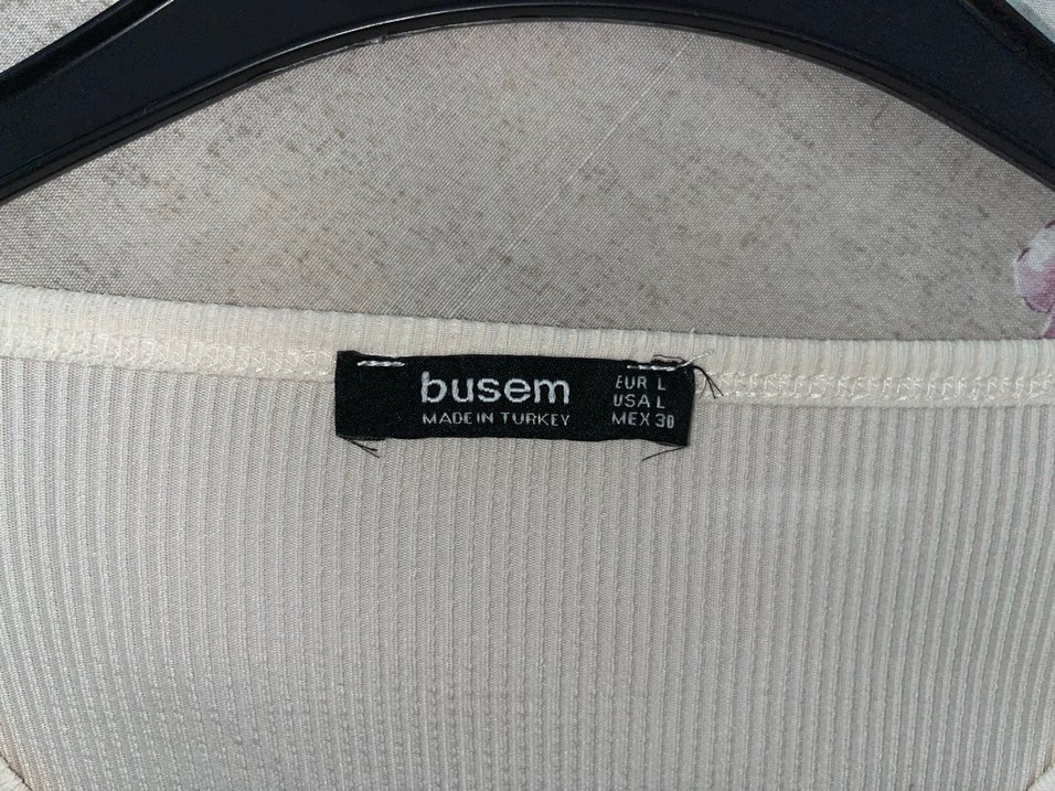 Busem L Beden Krem Crop Üst - Görsel 4