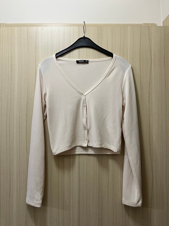 Busem L Beden Krem Crop Üst - Görsel 2