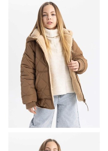 DeFacto kız çocuk çift taraflı mont - Görsel 7