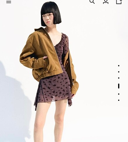 m Beden kahverengi Renk BERSHKA MİNİ ELBİSE