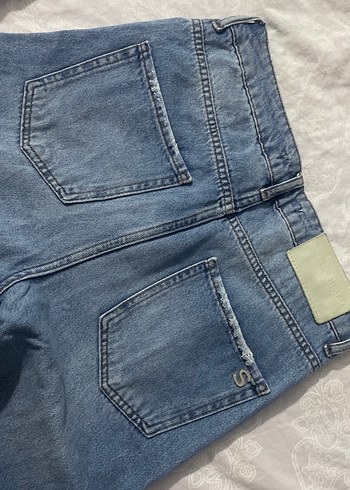 diğer Beden mavi Renk Mavi Kadın Denim Loose Fit Midi Pantolon