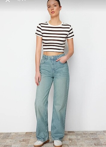 Mavi soluk efekt vintage jean