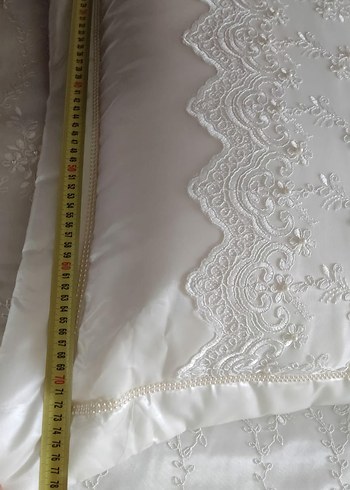 inci detaylı güpürlü yatak örtüsü - Görsel 5