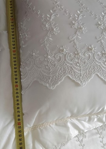 inci detaylı güpürlü yatak örtüsü - Görsel 6