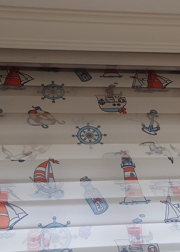 Çok Renkli Bohem Deniz Temalı Baskılı zebra perde - Görsel 3