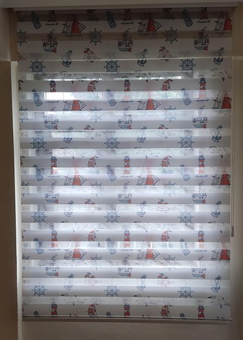 Çok Renkli Bohem Deniz Temalı Baskılı zebra perde - Görsel 2