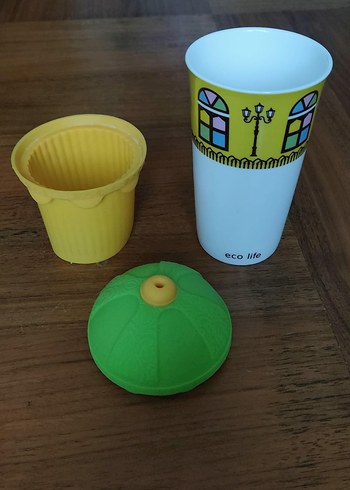 Renkli Çocuk slikon kapaklı bardak - Eco Life - Görsel 2