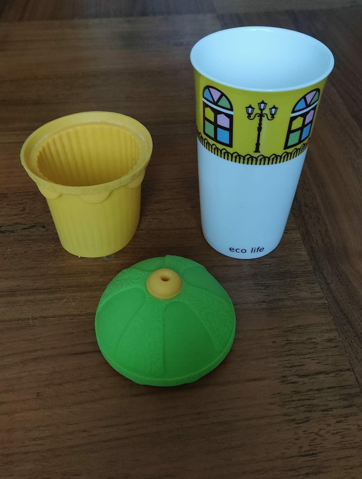 Renkli Çocuk slikon kapaklı bardak - Eco Life - Görsel 2