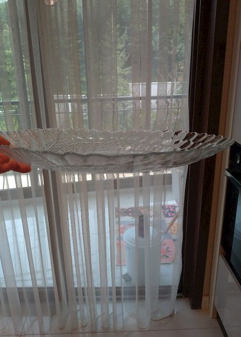 Şeffaf Bohem Tarzı Cam Tabak - Görsel 2