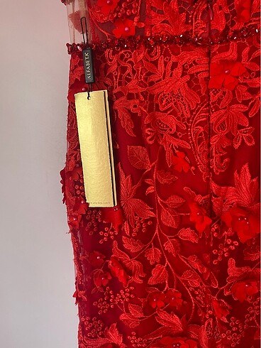 s Beden kırmızı Renk Tsarım abiye elbise