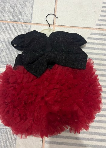 Kız Çocuk Straplez Fırfırlı Gotik Elbise