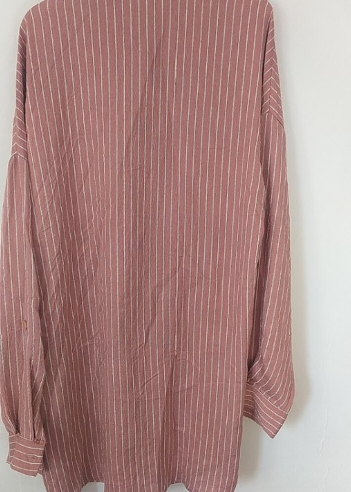 Kadın çizgili gömlek tunik  - Görsel 5
