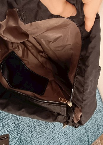 Fermuarlı Siyah paraşüt kumaş Kadın kol Çantası - Görsel 9