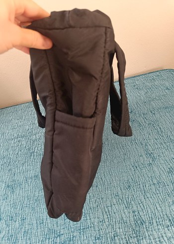 Fermuarlı Siyah paraşüt kumaş Kadın kol Çantası - Görsel 6