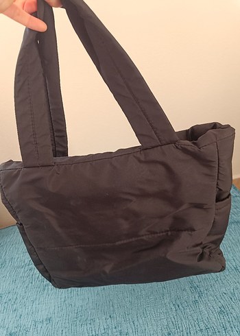 Fermuarlı Siyah paraşüt kumaş Kadın kol Çantası - Görsel 4