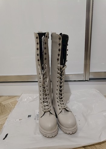 Bej Kadın Çizme - Görsel 6