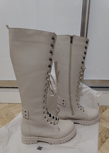 Bej Kadın Çizme - Görsel 7