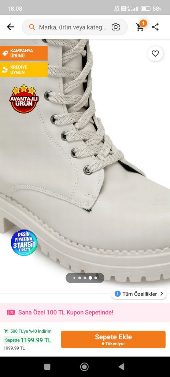 Bej Kadın Çizme - Görsel 3