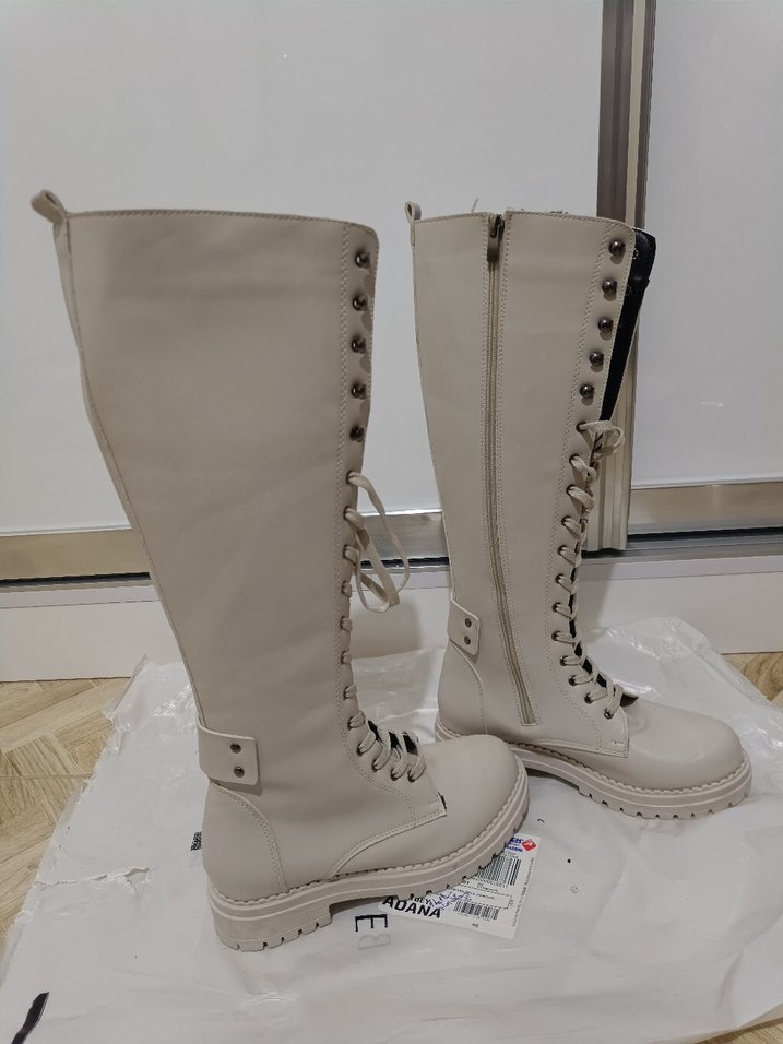 Bej Kadın Çizme - Görsel 5