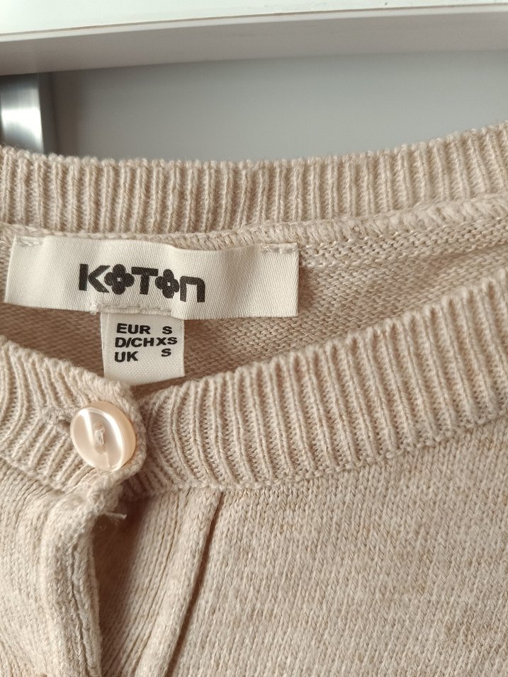 Bej Kadın Triko Hırka, Uzun Kollu, Rahat Kesim - Görsel 5