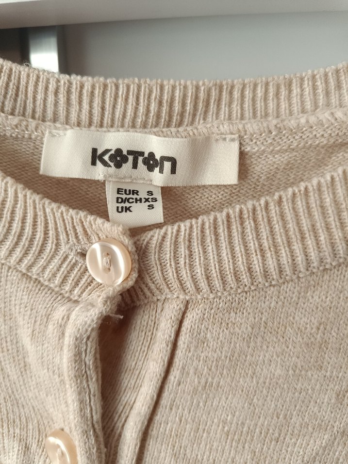 Bej Kadın Triko Hırka, Uzun Kollu, Rahat Kesim - Görsel 4