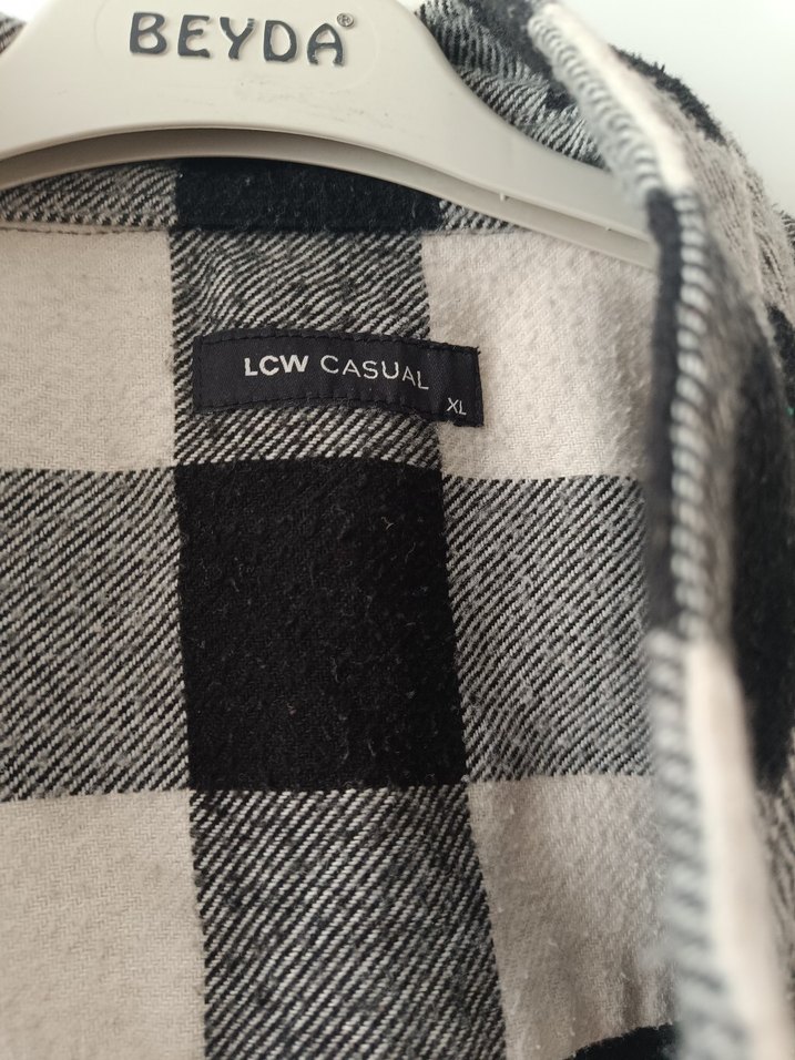 Gri Kareli Uzun Kollu Gömlek - Görsel 5