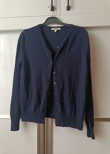 Düğmeli Lacivert Kadın Hırka - Görsel 2