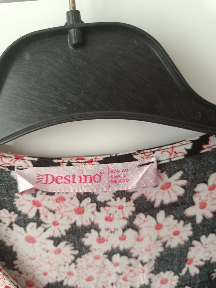 Çiçek Desenli V Yaka Uzun Elbise - Görsel 3