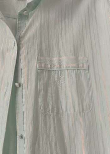 Uzun Kollu su yeşili Gömlek - Görsel 4