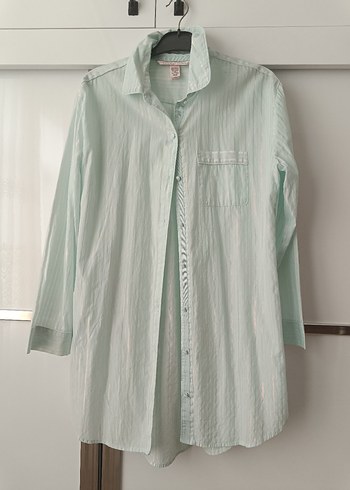 Uzun Kollu su yeşili Gömlek - Görsel 2