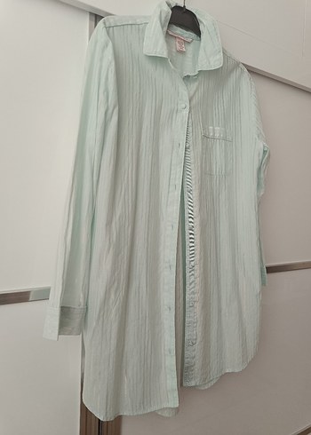 Uzun Kollu su yeşili Gömlek - Görsel 6