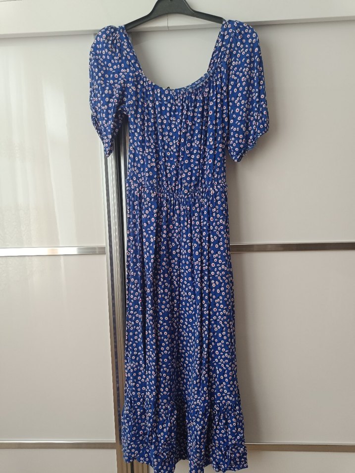 Mavi Bohem Uzun Salaş Elbise - Görsel 4