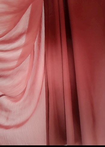 Pembe Fırfırlı Salaş Uzun Elbise - Görsel 7