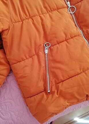 m Beden turuncu Renk Turuncu Şişme Mont