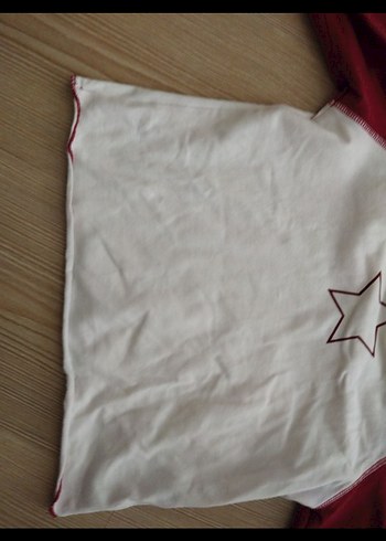 Kız Çocuk Uzun Kollu Kırmızı Beyaz Tişört - Görsel 3