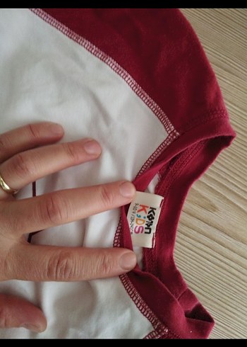 Kız Çocuk Uzun Kollu Kırmızı Beyaz Tişört - Görsel 2