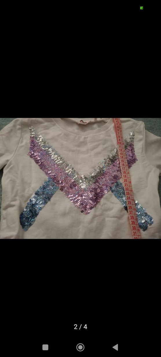 Uzun Kollu Gri Payetli Kız Elbisesi - Görsel 2